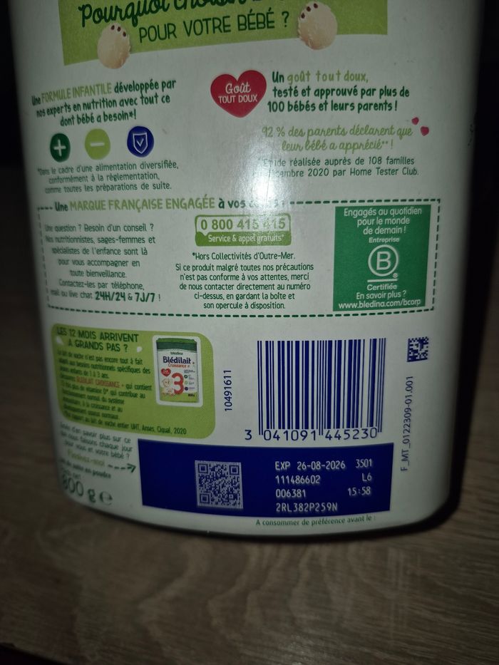 Boîte de lait 2eme age blédilait neuf - photo numéro 3