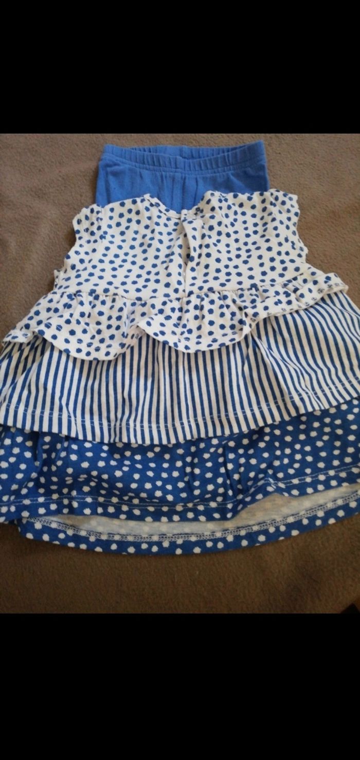 Ensemble fille legging et tunique robe bleu 6 mois - photo numéro 2