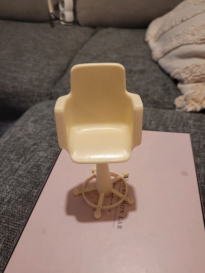 Chaise Pivotante Barbie Vintage bureau Day to night (Blanc Cassé) - Fabriquée en Italie (1984)