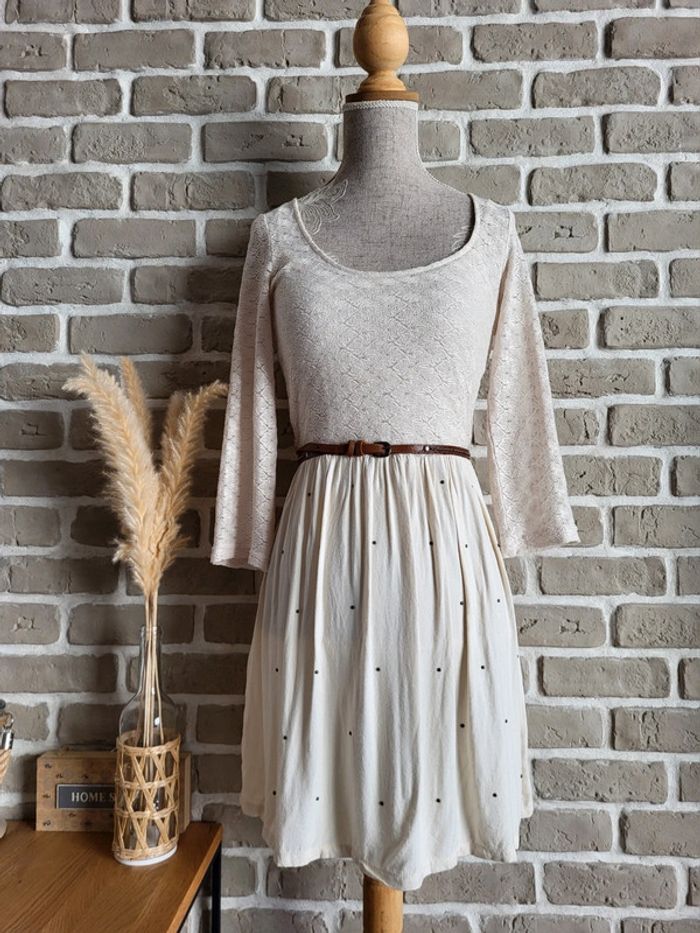 Robe bohème haut en dentelle avec ceinture - photo numéro 13