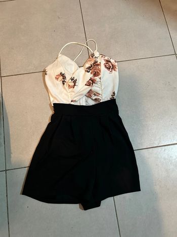 Combi short blanche et noir