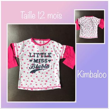 T-shirt ML Little Miss Blabla - taille 12 mois
