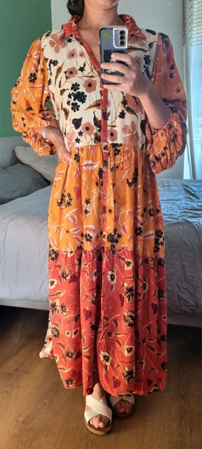 Robe longue d'été motif fleuri - photo numéro 2