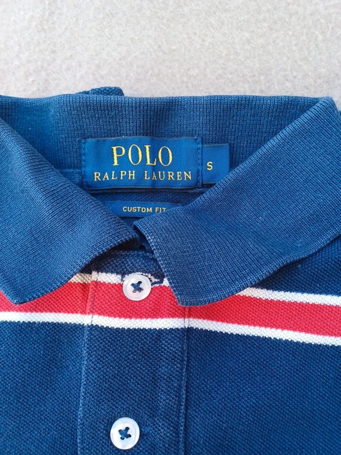 Polo Ralph Lauren Marine avec rayures rouge et blanc taille S - photo numéro 5