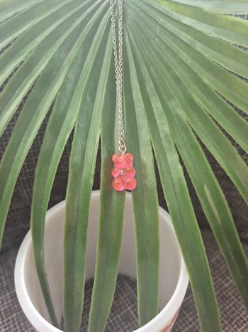 Collier "P'tit ours" Rose
