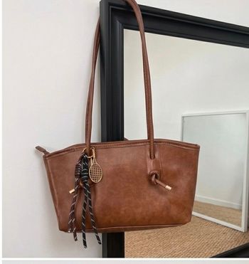 Sac épaule marron charms