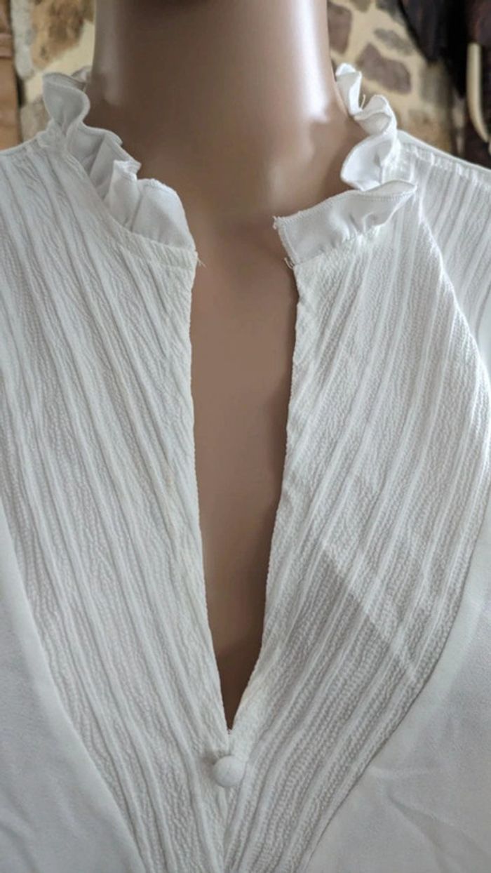 Blouse de poète blanche taille S/38 jamais porté - photo numéro 3