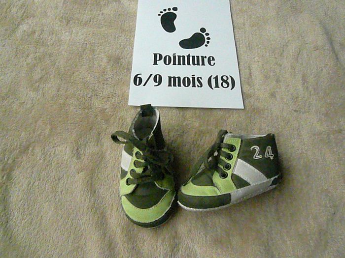 Tennis vertes et blanches – 6/9 mois - photo numéro 2