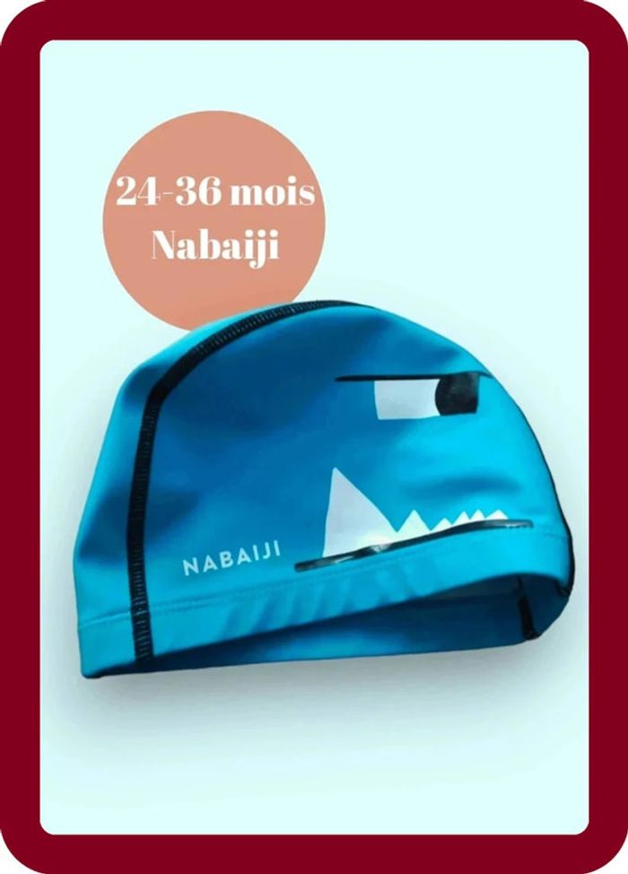 Bonnet de bain taille 51-56 taille junior marque nabaiji en très bon état - photo numéro 2