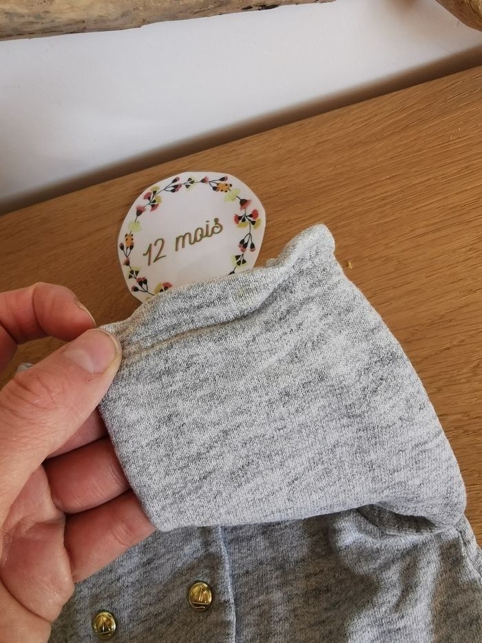 Veste chic bébé en coton gris 12mois petit bateau - photo numéro 6
