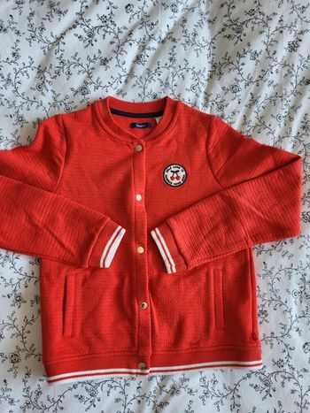 Magnifique Veste mi-saison rouge cerise Okaïdi 10 ans Self Love is always a good idea