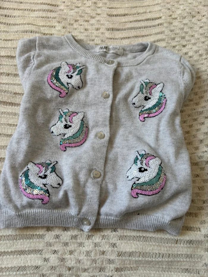 Gilet fille licorne 2 ans H&M