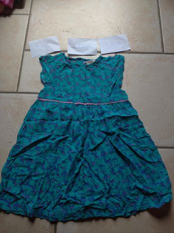 Robe légère été Fille 4 ans Fleurs Feuilles Dpam