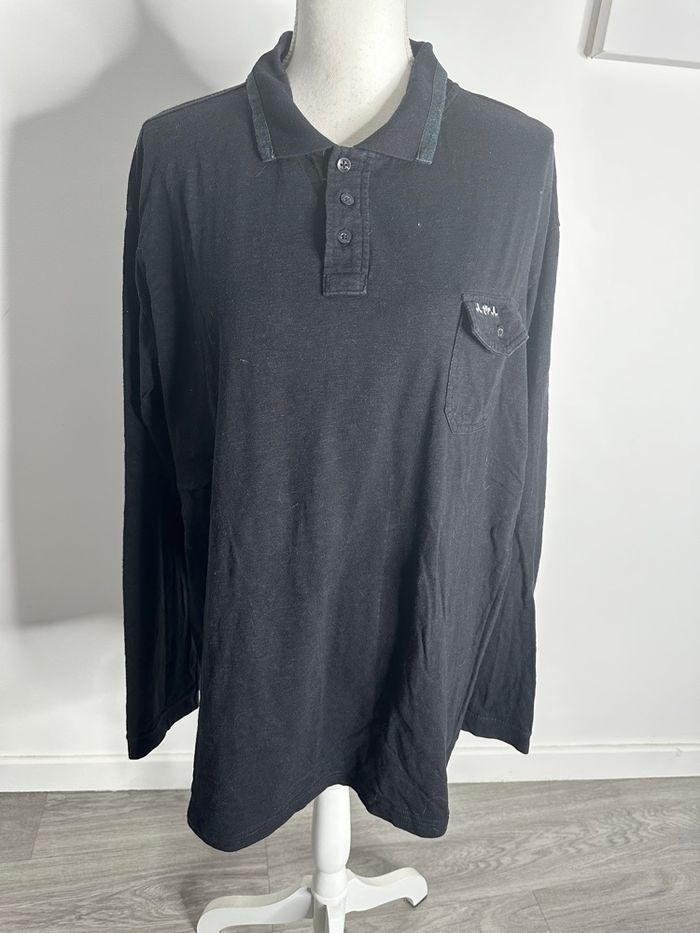 Polo noir manches longues Mise au Green TXXL