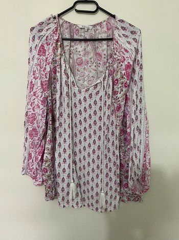 Blouse blanche et rose MS Mode taille 48