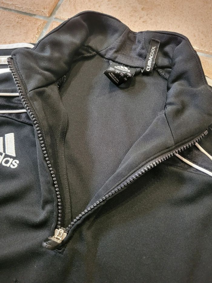 Quart zip sport Adidas noir logo brodé - M~L - photo numéro 9