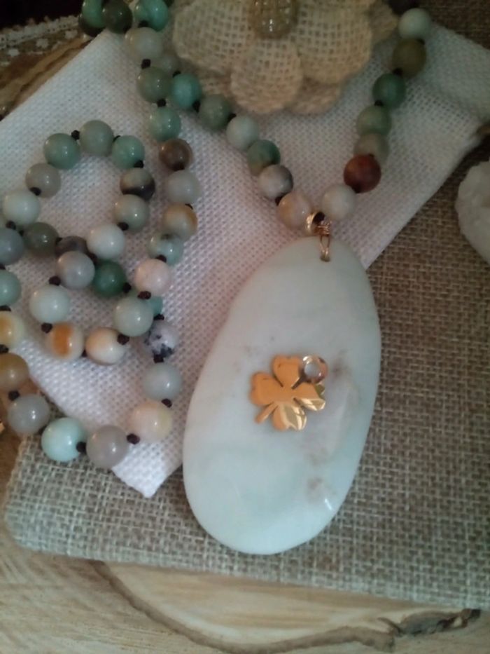 Collier tout en pierres d'Amazonite 🩵. - photo numéro 2