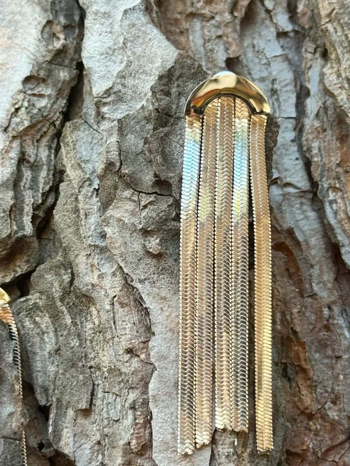 Longues boucles d’oreilles chaînes épaisses pont acier inoxydable argent - photo numéro 5