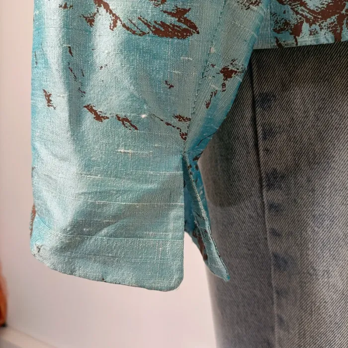 Chemise Dona Louisa Paris 46 turquoise motif made in france - A199 - photo numéro 7
