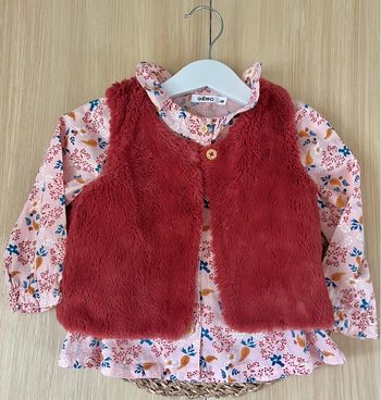 Ensemble chemise et gilet fourrure Gémo