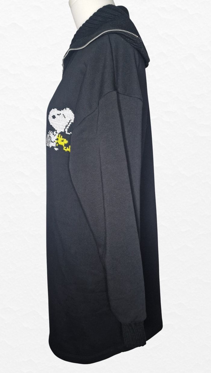 Robe sweat noire Zara Snoopy à col zippé taille S - photo numéro 6
