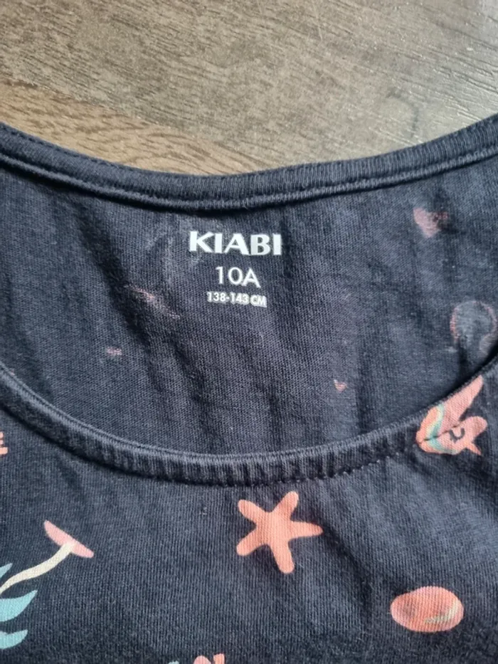 Robe mi-longue marine et rose avec licornes. Fille. Taille 9 ans. Kiabi. TBE - photo numéro 3
