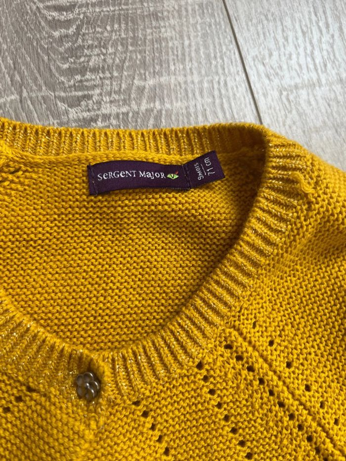 Gilet jaune moutarde bébé fille 9 mois - photo numéro 3