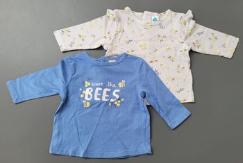 Lot 2 t-shirt manche longue 3mois fille