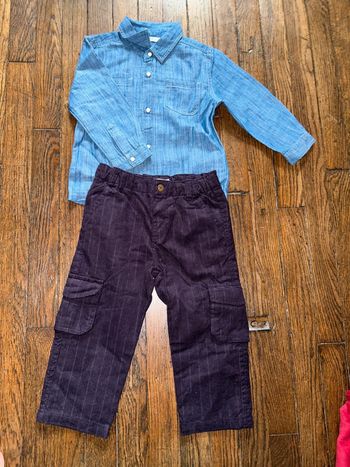 Chemise et pantalon velour Bout’chou  18 mois