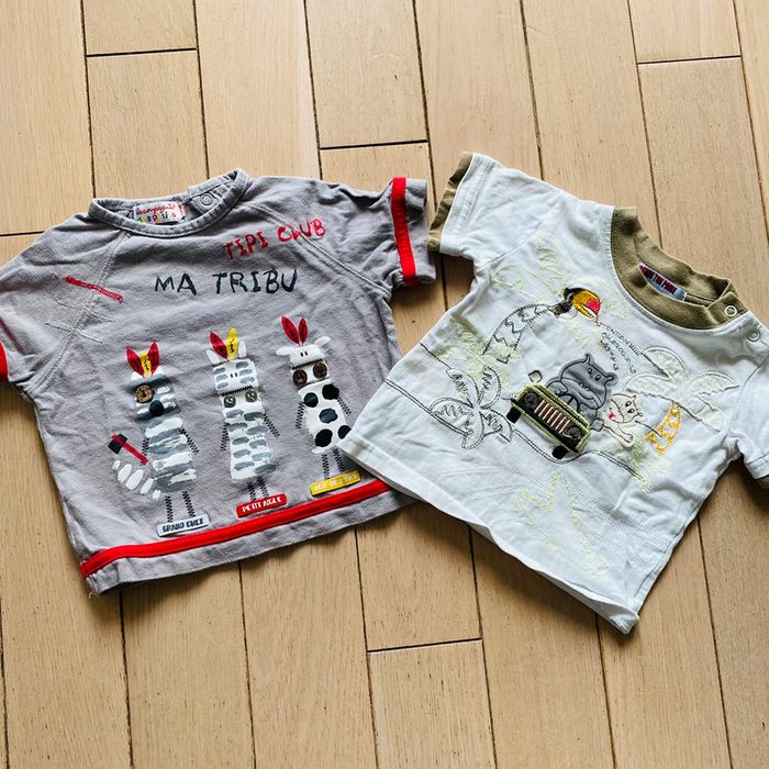 Lot de 2 t-shirt motifs animaux