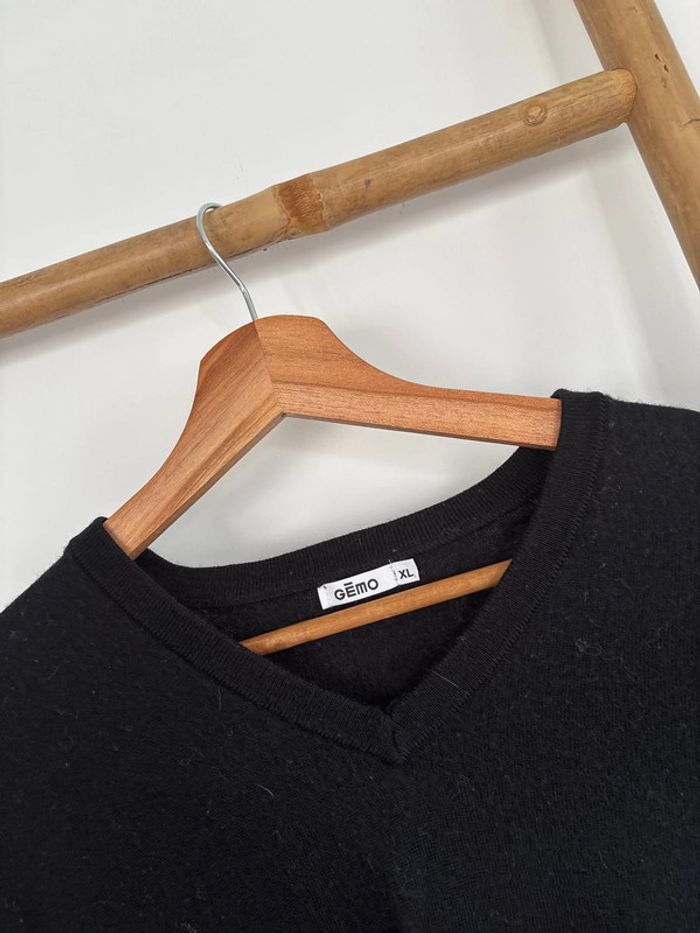 Pull fin léger noir col V gemo taille XL - photo numéro 3