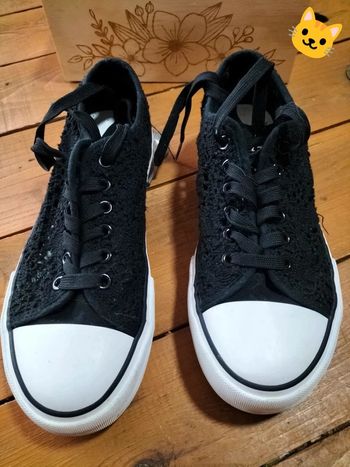 Basket noir en toile 38