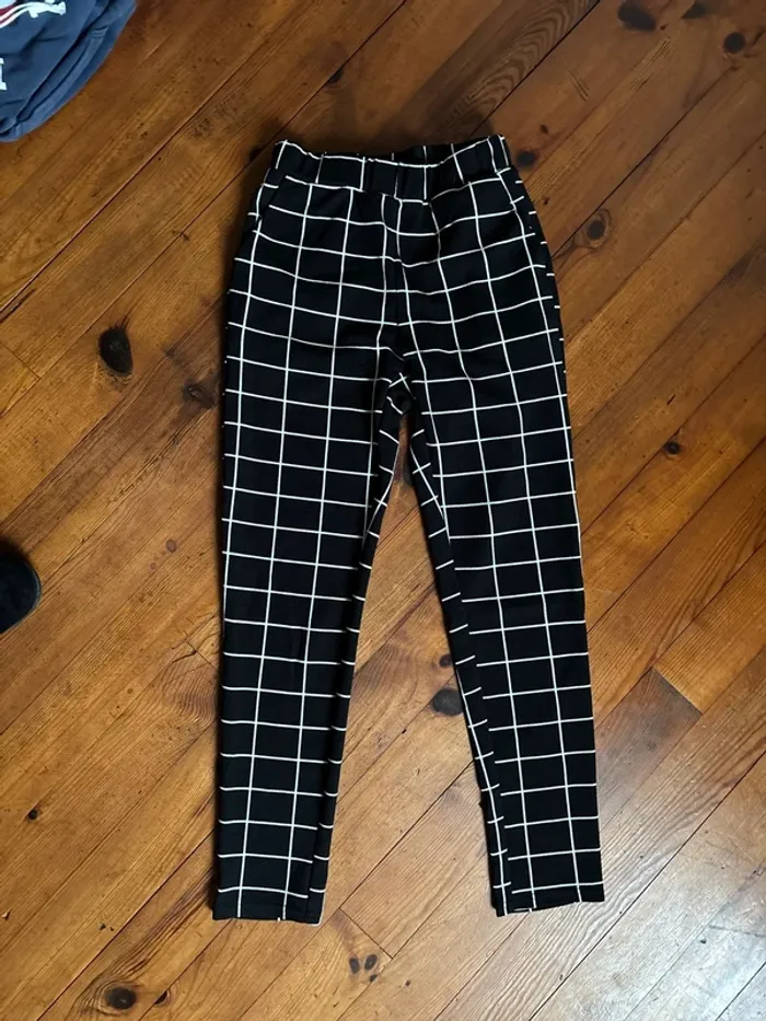 👖 Pantalon à Grands Carreaux Blancs - Taille XS-S
