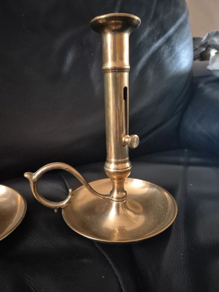 lot de 2 bougeoirs en cuivre - photo numéro 4