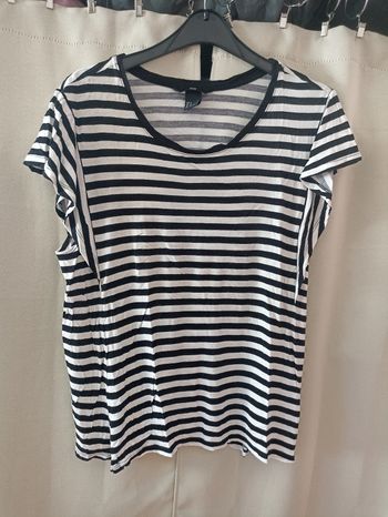Tee Shirt rayé manches courtes femme taille S/36 H &M