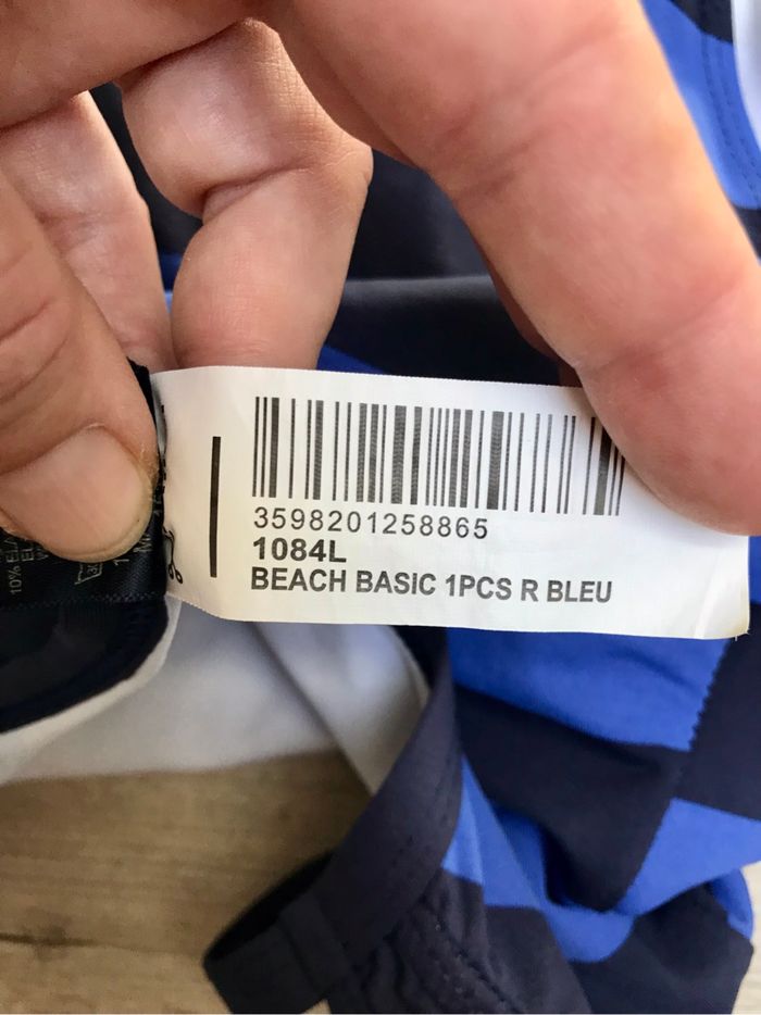 Maillot de bain 1 pièce Taille 40 Wanabee Outside fashion.noir bleu à rayures - photo numéro 5