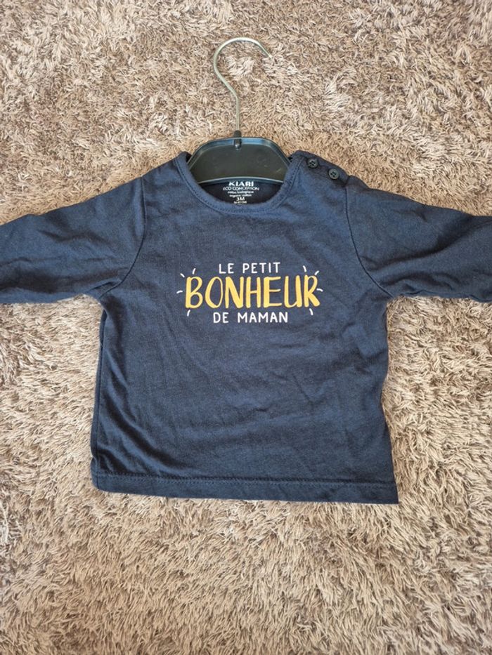T shirt manches longues kiabi 3 mois
