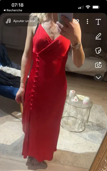 Robe longue chic soirée Zara femme rouge