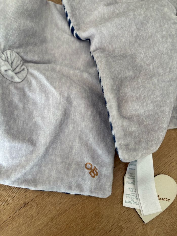 2 doudous chien rayures bleu marine blanc gris - photo numéro 6