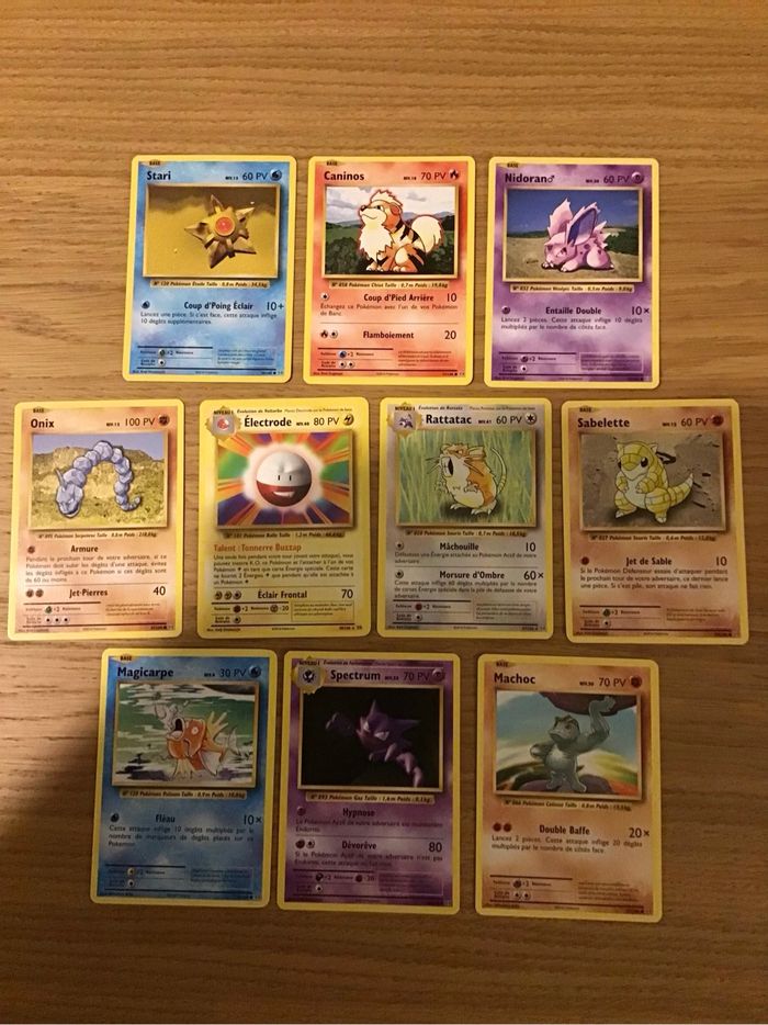 Lot 10 cartes Pokémon vintage anciennes XY Évolutions 2016 très bon état rare