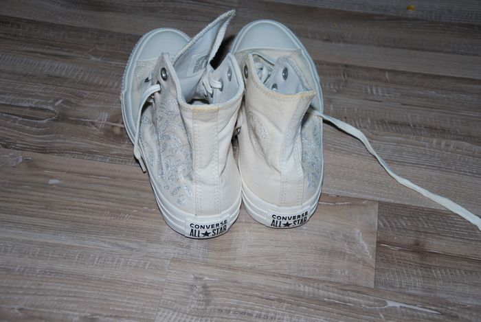 Baskets converse Chuck Taylor All Star Classic Beige brodée fleurs 37 - photo numéro 4
