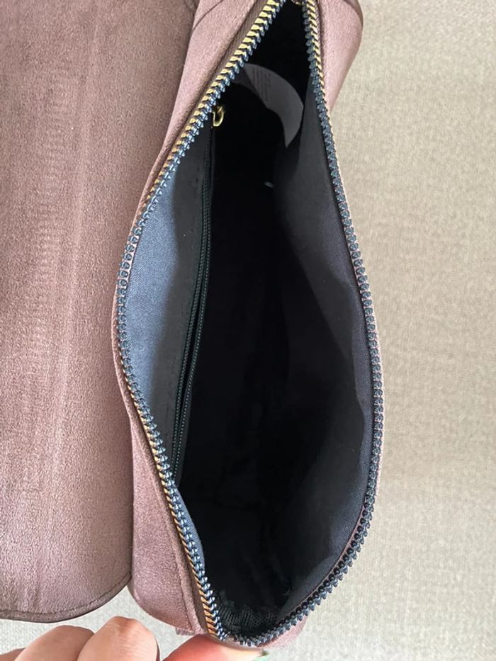 Sac à main bandoulière effet daim marron Ale Hop - photo numéro 8