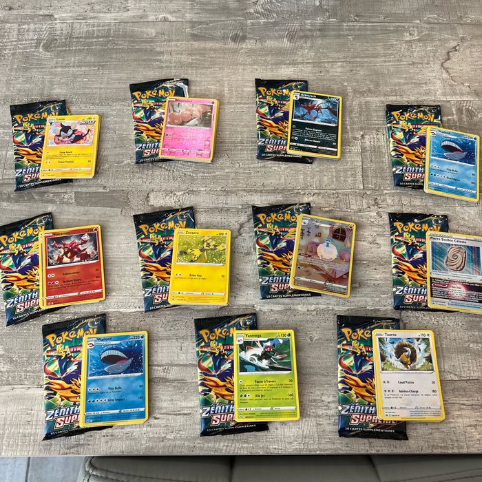 Lots de 11 booster Pokémon Zénith Suprême - Ouvert / Complet Français