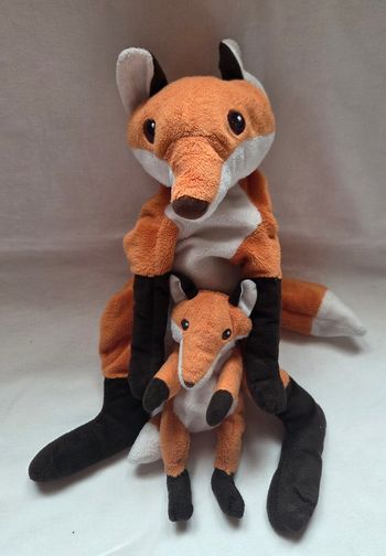 Doudou peluche Renard avec son bébé- Ikea