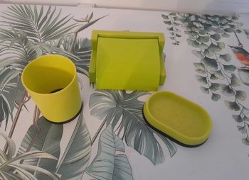 Lot de 3 accessoires de salle de bain vert anis