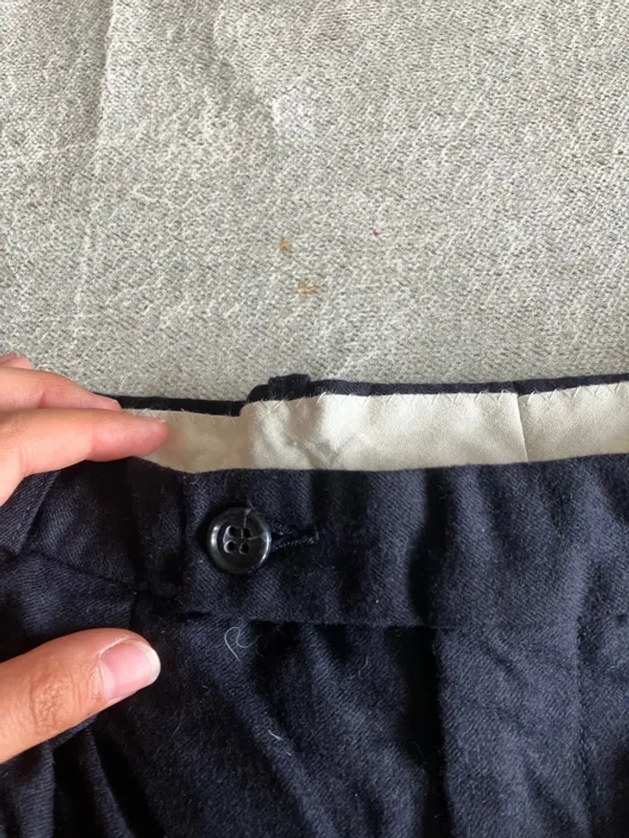 Pantalon habillé Gianni Caporale bleu marine - T. 40 / L - 100% laine - photo numéro 4