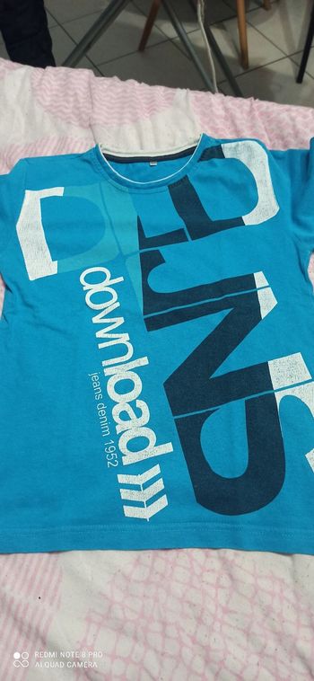 T shirt bleu imprimé 10 ans