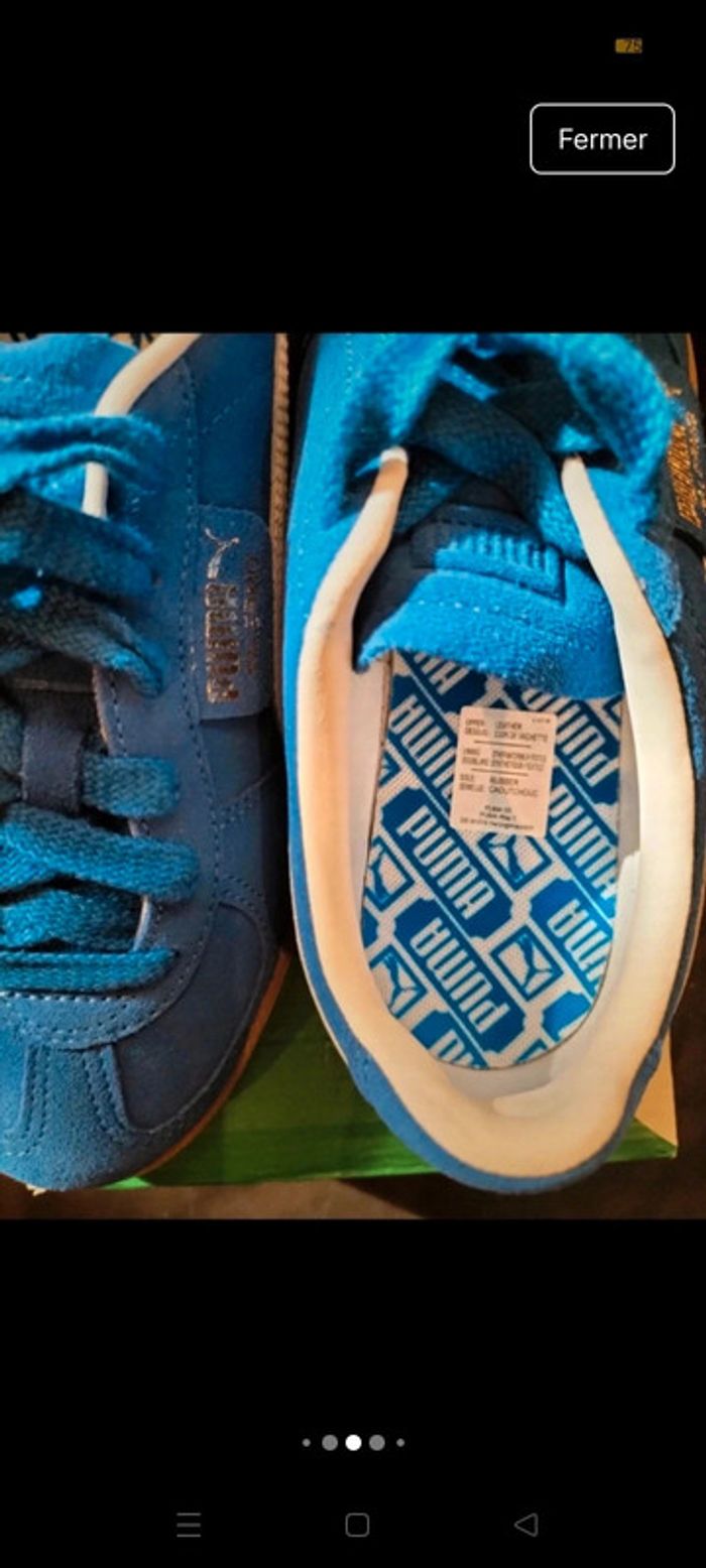 Baskets Puma Palermo bleues électriques neuves - photo numéro 5