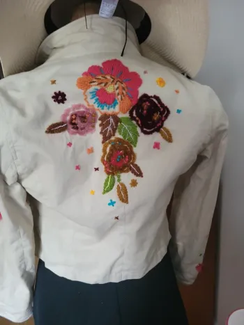 Veste en coton beige vintage T38