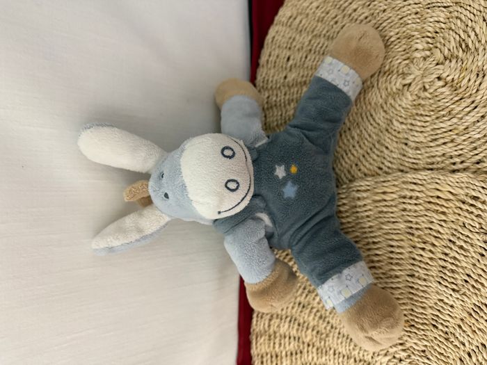 Peluche Doudou Ane Paco NOUKIE'S salopette étoiles Victor Lucien - photo numéro 4